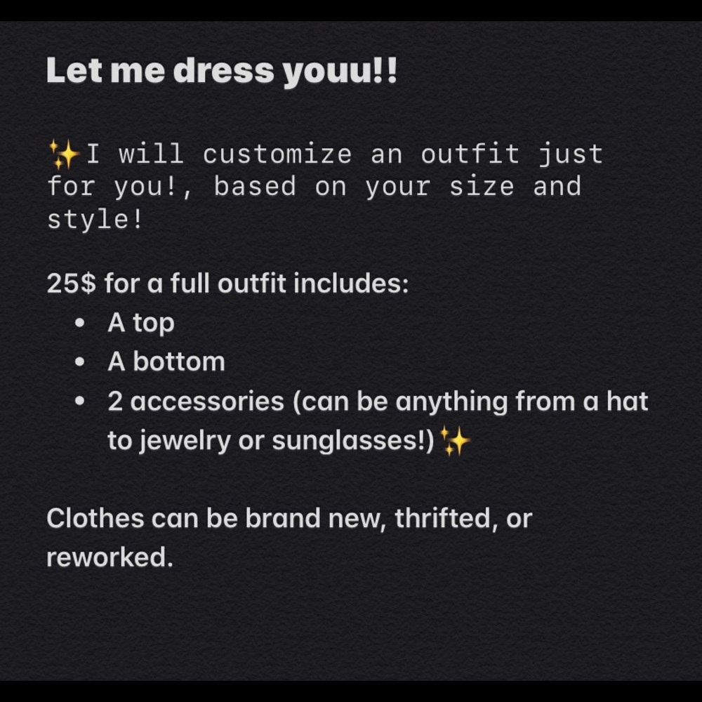 Custom outfit